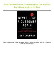 Read.Online Never Lose a Customer Again: Turn Any Sale Into Lifelong Loyalty in 100 Days