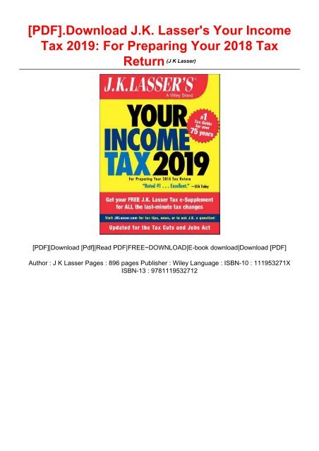 J.K. Lasser biography J.K. Lasser biography