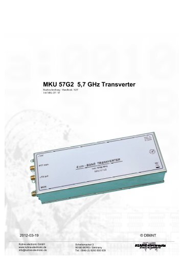 5,7 GHz Transverter MKU57G2 -  Kuhne electronic