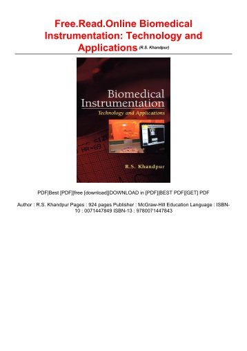 Free-Read-Online-Biomedical-Instrumentation-Technology-and-Applications