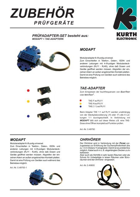 ZUBEHÖR - Kurth Electronic GmbH