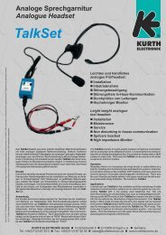 TalkSet Specifications - Kurth Electronic GmbH