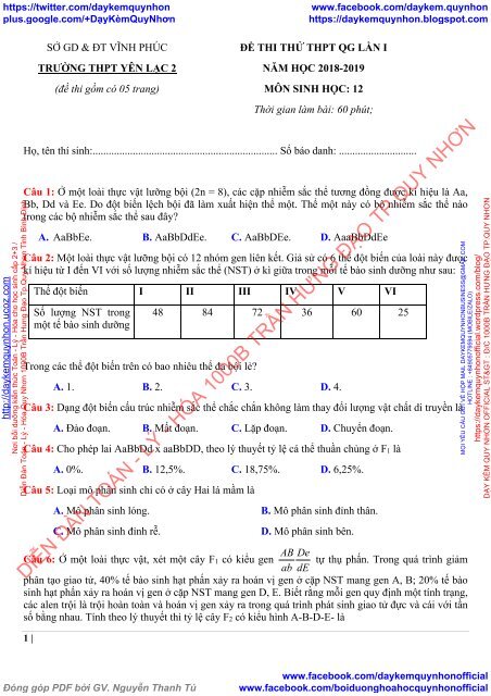 Bộ đề thi thử THPTQG 2019 - Môn Toán, Sinh, Hóa - Cả nước - Có lời giải chi tiết (Lần 10) ( 21 đề ngày 19.03.2019 )