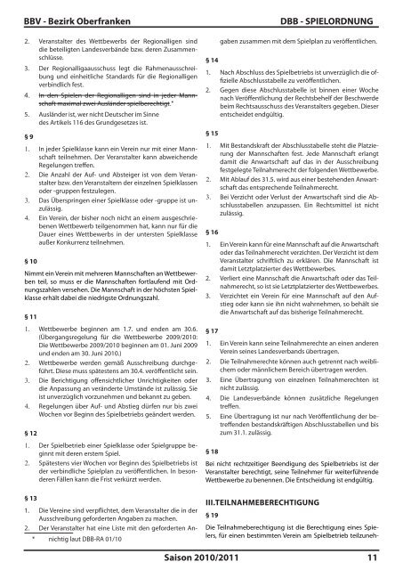 Saisonheft 2010/11 (PDF) - Bezirk Oberfranken - BBV