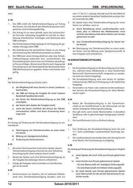 Saisonheft 2010/11 (PDF) - Bezirk Oberfranken - BBV