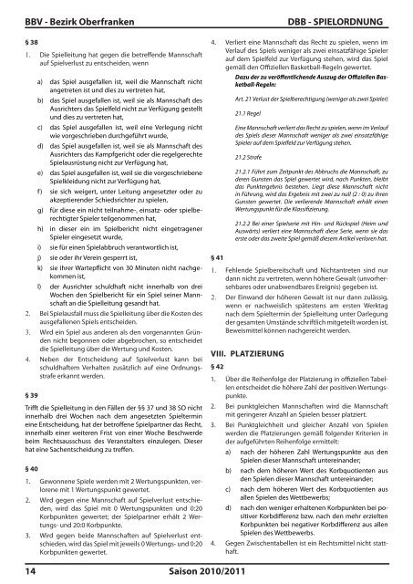 Saisonheft 2010/11 (PDF) - Bezirk Oberfranken - BBV