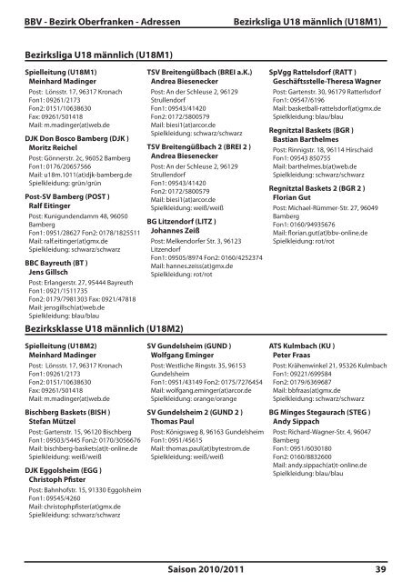 Saisonheft 2010/11 (PDF) - Bezirk Oberfranken - BBV