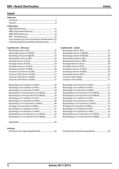 SAISON 2011/12 - Bezirk Oberfranken - BBV