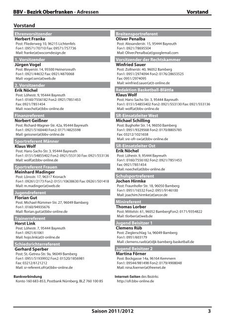 SAISON 2011/12 - Bezirk Oberfranken - BBV