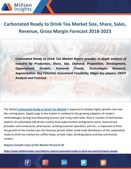 Carbonated Ready to Drink Tea Market Size, Share, Sales, Revenue, Gross Margin Forecast 2018-2023