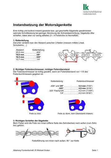 Instandsetzung der Motorsägenkette - men @ work