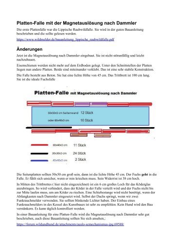 Platten-Falle mit