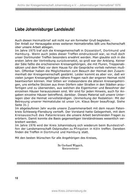 Johannisburger Heimatbrief 1976.