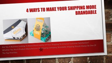 4 Ways To Make Your Shipping More Brandable