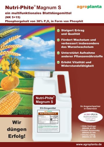 Phosphor übers Blatt Einfluss phosphorbetonter ... - AGRO PLUS