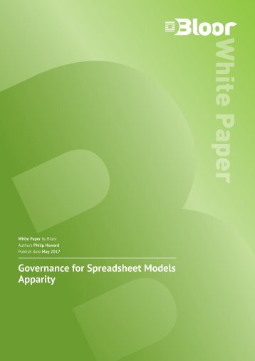 APPARITY GOVERNANCE FOR SPREADSHEET MODELS White Paper