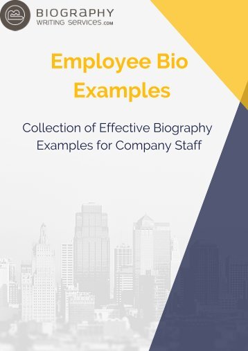 Collection of Effective Biography Examples for Company Staff