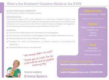 230518 FHT WHAT THE PROBLEM CREATIVE MATHS IN EYFS