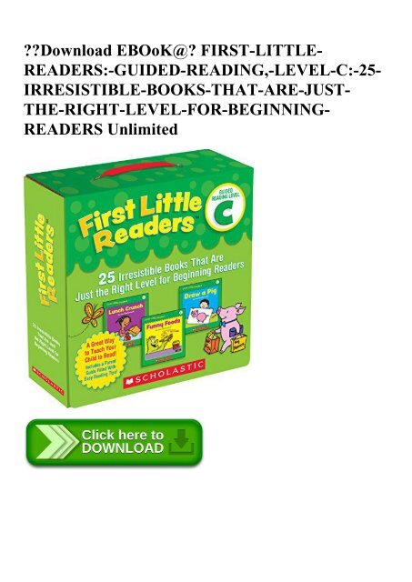 Download Ebook First Little Readers Guided Reading Level C 25 Irresistible Books That Are Just The