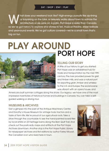 Port Hope Visitor Guide 2019