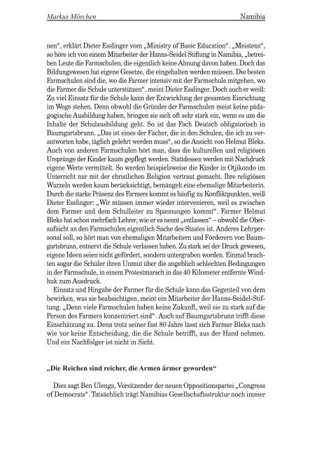 Namibia 10 Jahre nach der Unabhängigkeit - Heinz-Kühn-Stiftung