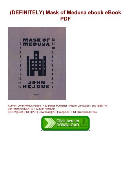 MASK OF MEDUSA／JOHN HEJDUK（ジョン・ヘイダック）作品集