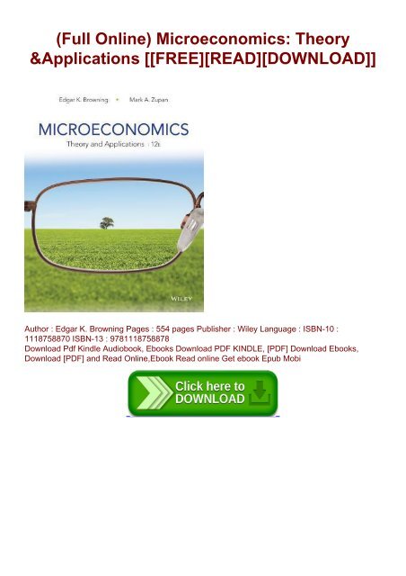 Full Online Microeconomics Theory Applications Free - 