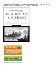(DEFINITELY) The Burdens of Disease: Epidemics and Human Response in Western History ebook eBook PDF