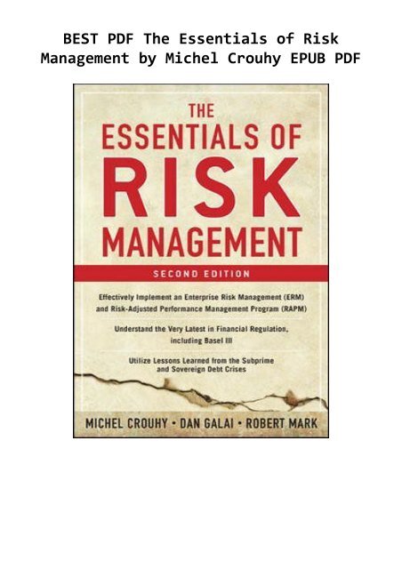 BEST PDF The Essentials of Risk Management by Michel Crouhy EPUB PDF