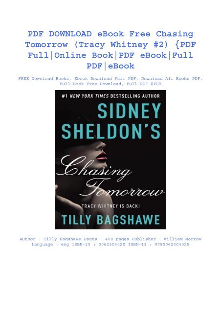 PDF DOWNLOAD eBook Free Chasing Tomorrow (Tracy Whitney #2) {PDF Full|Online Book|PDF eBook|Full PDF|eBook