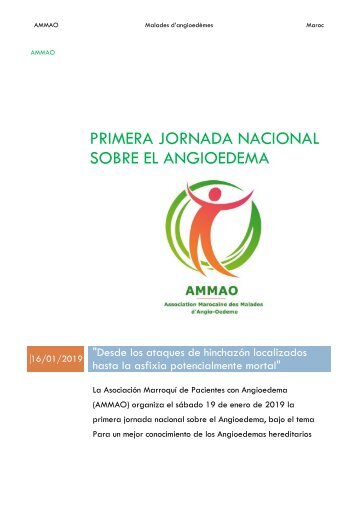 Primera Jornada Nacional sobre el Angiodema - AMMAO News