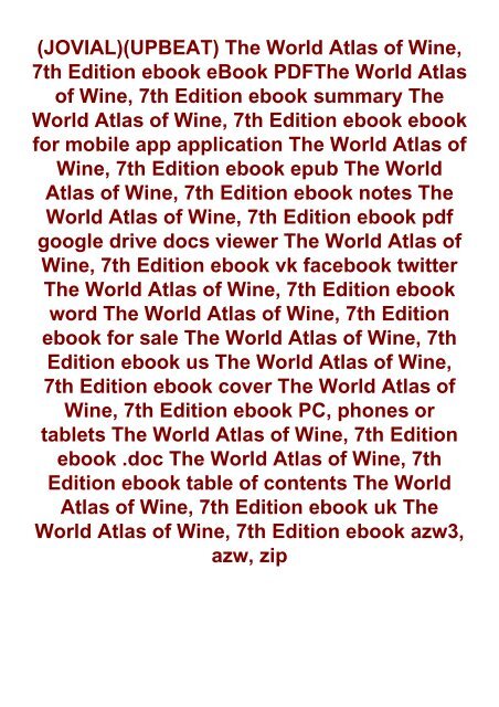 World Atlas Of Wine Ebook