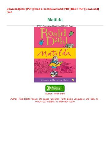 [PDF].Download Matilda | Roald Dahl