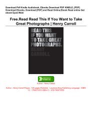 Free.Read Read This If You Want to Take Great Photographs | Henry Carroll