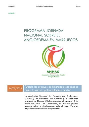 Programa Primera Jornada Nacional sobre el Angiodema - AMMAO News GF