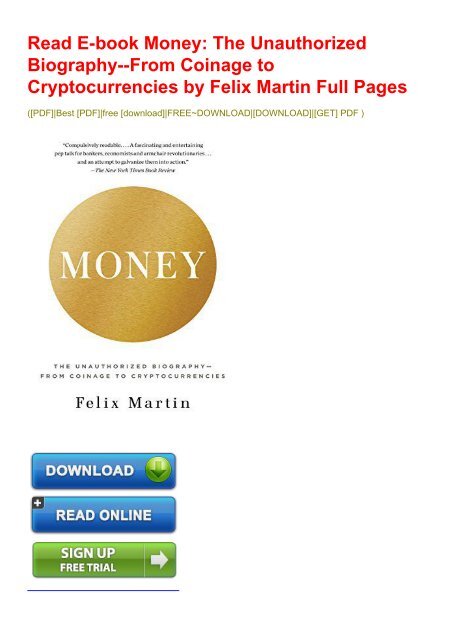 money the unauthorized biography from coinage to cryptocurrencies pdf