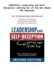 (GRATEFUL) Leadership and Self-Deception: Getting Out of the Box eBook PDF Download