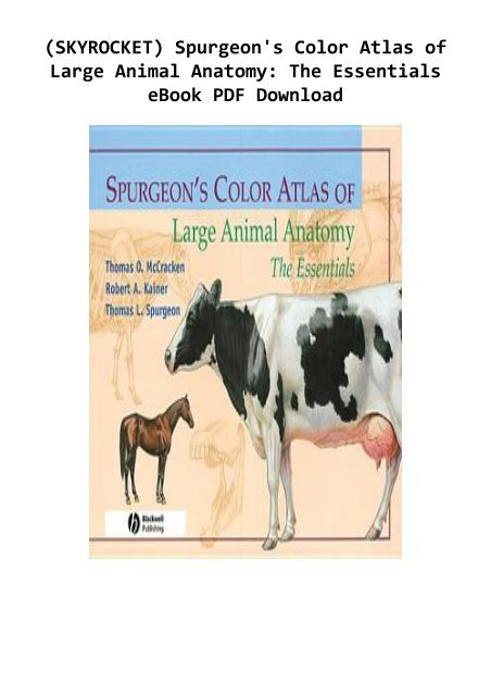 (SKYROCKET) Spurgeon's Color Atlas of Large Animal Anatomy: The Essentials eBook PDF Download