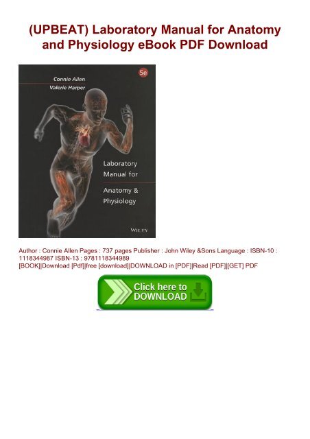 (UPBEAT) Laboratory Manual for Anatomy and Physiology eBook PDF Download