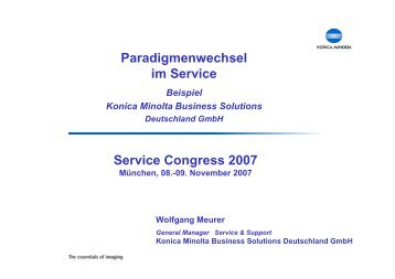 Service Congress 2007 Paradigmenwechsel im Service