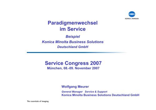 Service Congress 2007 Paradigmenwechsel im Service