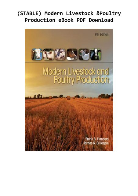 (STABLE) Modern Livestock & Poultry Production eBook PDF Download