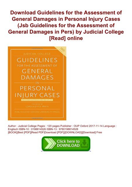 Judicial College Guidelines >> Download Guidelines For The Assessment Of General Damages In Judicial College Guidelines >> Download Guidelines For The Assessment Of General Damages In