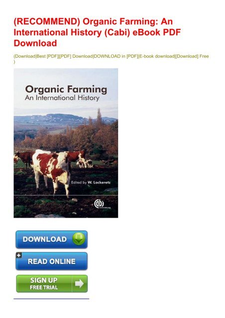 (RECOMMEND) Organic Farming: An International History (Cabi) eBook PDF Download