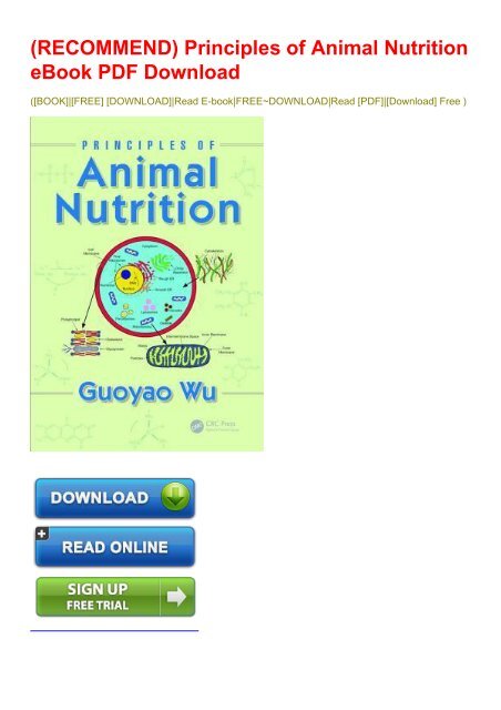 RECOMMEND) Principles of Animal Nutrition eBook PDF Download