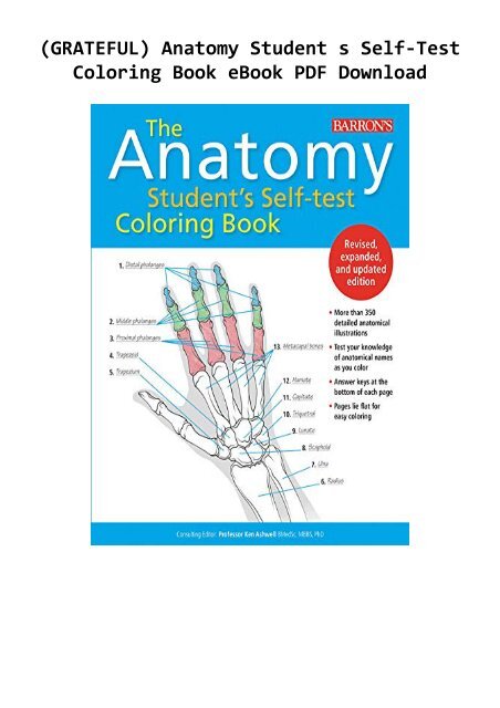 (GRATEFUL) Anatomy Student s Self-Test Coloring Book eBook PDF Download