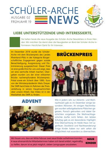 Newsletter Schüler-Arche Frühjahr 2019