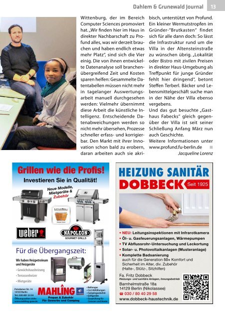 Dahlem & Grunewald Journal Apr/Mai 2019