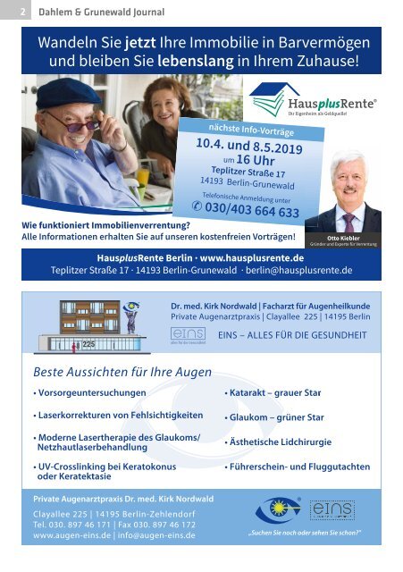 Dahlem & Grunewald Journal Apr/Mai 2019