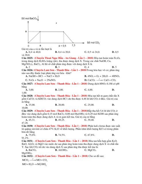 1156 câu lý thuyết tổng hợp hóa vô cơ trong kì thi THPT Quốc Gia 2019